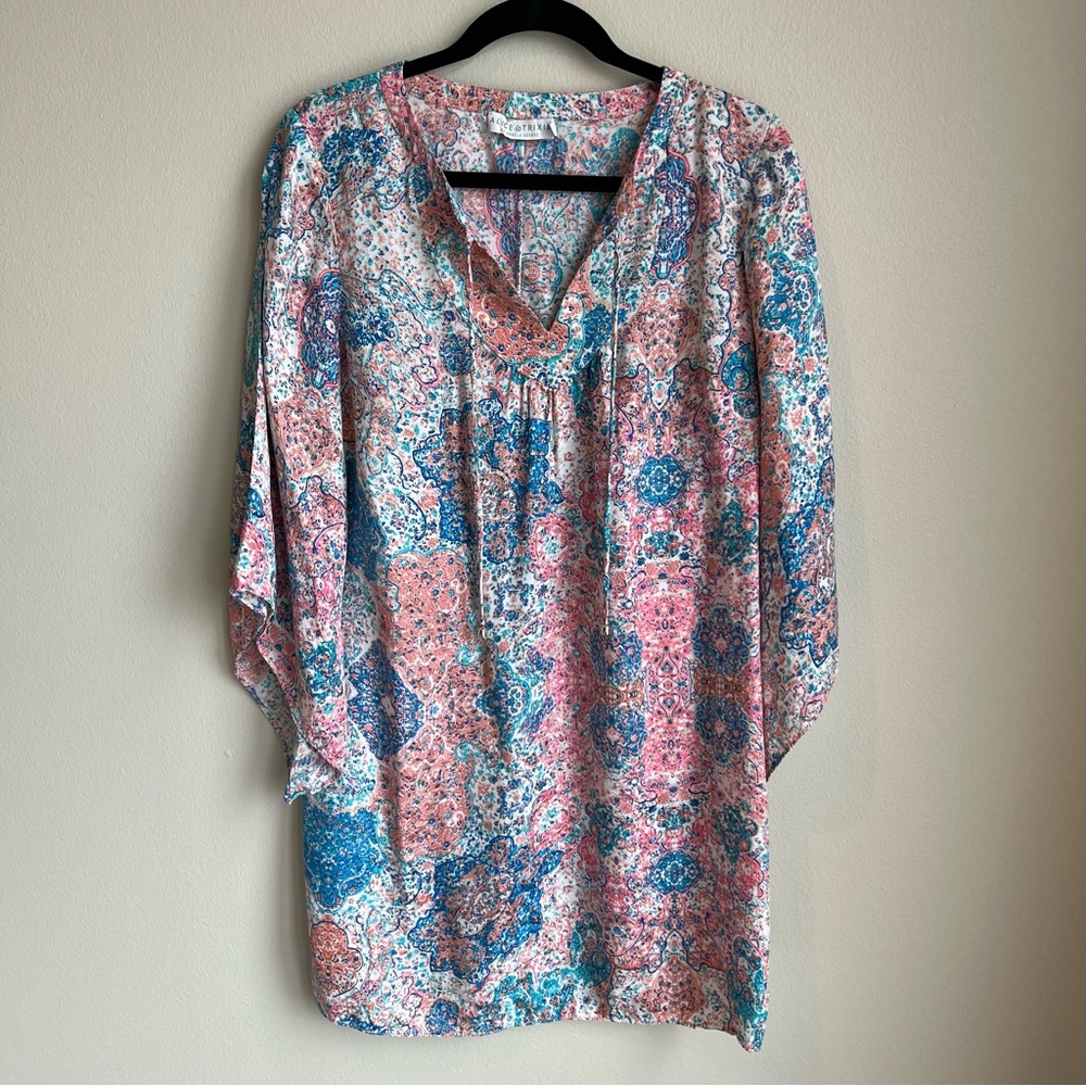 Alice & Trixie Paisley Patterned Silk Dress, Size Medium